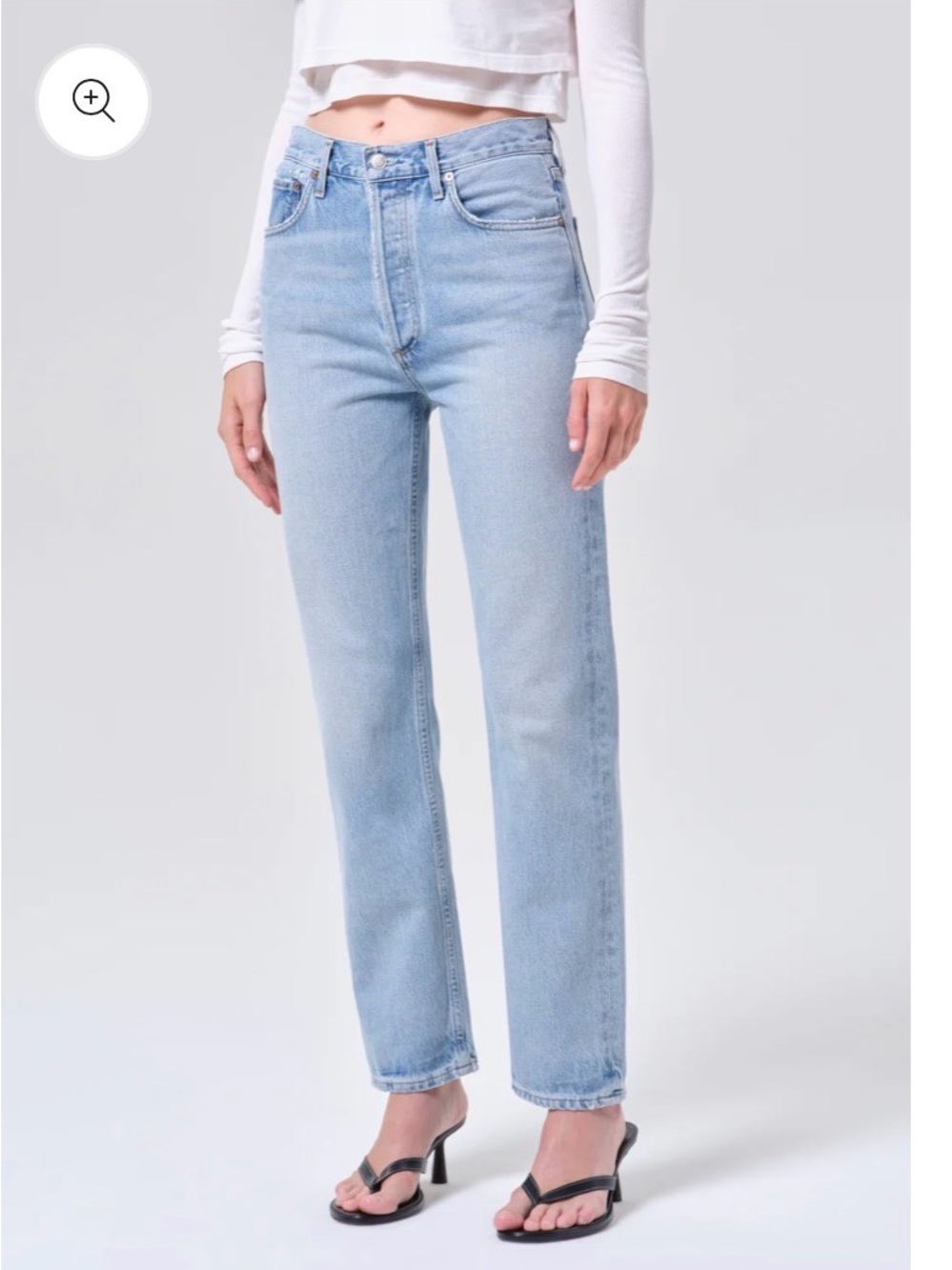 Agolde‎ Riley 90s Light Blue High-Rise Straight Jeans - size 28